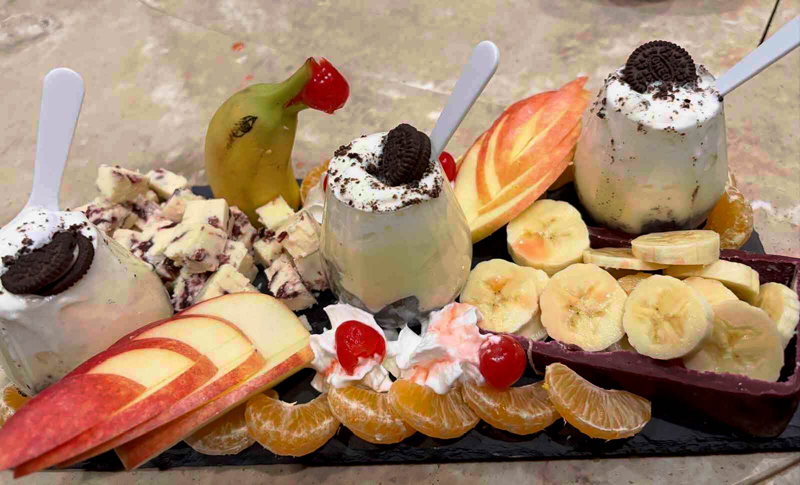 Boutique Elegante Dirty Soda platter with cheese and fruit
